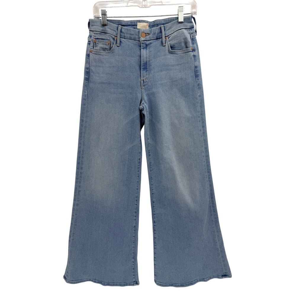 MOTHER The Roller Sneak‎ Balls In Your Court Size 27 Wide Leg Flare Light Wash